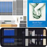 EGOSONG 41 Pack Professional Art Supplies – Graphite/Charcoal Pencils Art Set – All in One Drawing Tools Sketching Art Kit with Sketchbook – Portable Travel Drawing Kit for Adults Beginners & Artists
